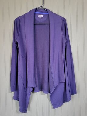 Calvin Klein Performance Open Front Knit Cardigan Sweater Blue Women's Small